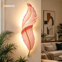 Appliques murales modernes décoratives en plumes à LED pour chambre à coucher, salon, hôtel, éclairage domestique