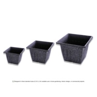 Pot de fleurs carré en plastique, aspect pierre peinte, durable, avec trou de drainage, pour utilisation en intérieur, en extérieur et en jardin