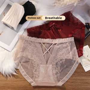 B538 #   Braguitas Transparentes Sexys de Encaje Calado Personalizadas de Fábrica, Ropa Interior Transpirable Extrafina de Alta Elasticidad sin Costuras para Mujer - Product Image 5