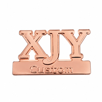XJY personnalisé or rose électroforme en relief métal nickel adhésif mince logo autocollant de transfert métallique.