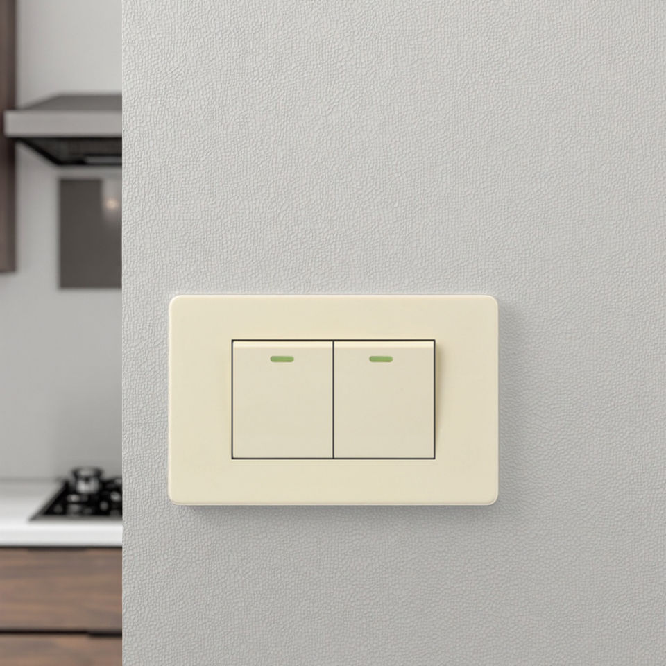 VNX Touch Panel Switch Smart Light Switch Beige Panel Push Button Wall Interruptor 1/2/3 Gang Light Switch US Standard Home Use