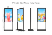 Exhibidor de Carteles Publicitarios de Doble Cara de 49 Pulgadas, Pantalla LCD de Alta Luminosidad de 3000 Nits, Señalización Digital de Pie