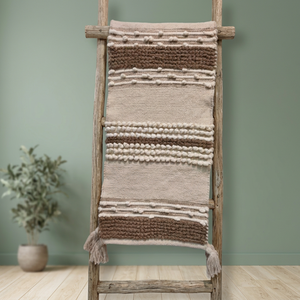 Chemin de table bohème blanc 40x120 cm, tissé à la main, 100% coton, avec pompons, pour la maison, l'hôtel, la salle à manger ou les fêtes - Product Image 3