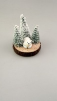 Mini sapin de Noël décoratif de bureau, en bois de cèdre, à aiguilles de pin, petit, blanc, pour décoration de Noël DIY