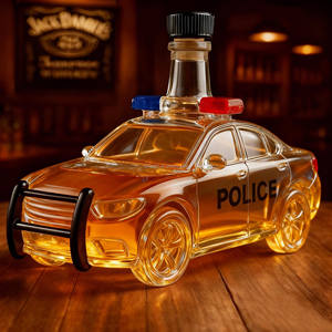 Carafe à whisky amusante en verre transparent, carafe à vin en forme de voiture, carafe à whisky et à vin unique en forme de voiture de police - Product Image 3