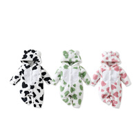 Mono de bebé al por mayor, disfraz de Halloween, de felpa polar con capucha, con cremallera y pies, para recién nacido, bebé, niño pequeño, unisex, OEM personalizado