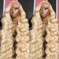 Perruque frontale en dentelle HD 13x6, densité 250, cheveux vierges non traités à 100%, cuticules alignées, pré-épilée, perruques blondes européennes 613