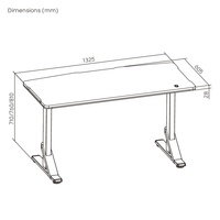 GMD11-KP01 de bureau de jeu d'éclairage RVB robuste réglable en hauteur grande table de jeu pour ordinateur PC noir