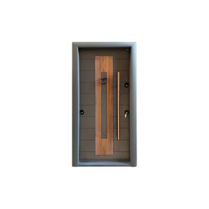 Porte de sécurité en métal à grain de bois, style moderne, anti-effraction, porte d'entrée commerciale sur mesure - Product Image 5