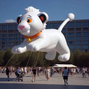 León inflable gigante blanco publicitario de 3m de altura con luces Led, juguete decorativo de León de dibujos animados para Decoración - Product Image 3