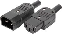 AC250V 10A IEC C14 mâle C13 femelle 3 broches bornes adaptateur en ligne connecteurs de prise de courant