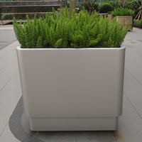 Jardinières carrées en métal durable et écologique, revêtement poudré, pour extérieur/intérieur, patio, maison et jardin
