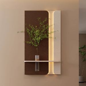 Peinture décorative 3D en grès pour hall d'entrée, nouvelle peinture lumineuse LED créative, peinture murale hydroponique avancée avec plantes vertes - Product Image 1