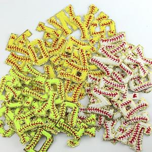 Cheap Custom Embroidered 7CM Glitter Edge <b>Baseball</b> Grain Chenille Letter Patches Applique - Product Image 2