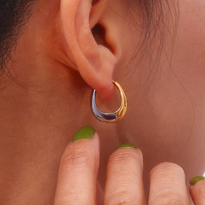 Boucles <span class=keywords><strong>d</strong></span>'oreilles en forme de poire pour femme hypoallergénique Boucles <span class=keywords><strong>d</strong></span>'oreilles en acier inoxydable créole titane pour dames - Product Image 4