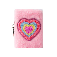 1PC Carnet de poche mignon en peluche brodé, mini carnet portable pour enfants, journal manuscrit, cadeau