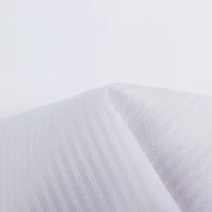 Tela de algodón 100% tejida con rayas teñidas de hilo liso de amoníaco líquido de 17 existencias de China para camisa