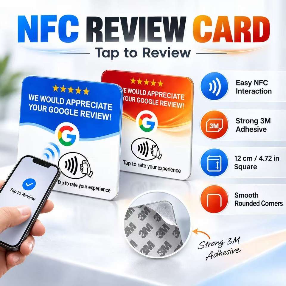 Rewritable NFC RFID Waterproof Acrylic QR Code Table Card for Google ...