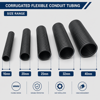 Tuyau flexible ondulé en plastique noir pour la protection des câbles électriques – Vente en gros, prix usine