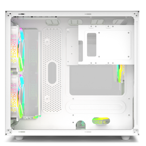 Escritorio para <span class=keywords><strong>PC</strong></span> con Panel Lateral de Vidrio Templado SOEYI, Mesa para <span class=keywords><strong>PC</strong></span> con RGB, Gabinete para <span class=keywords><strong>PC</strong></span> MATX, Escritorio y Gabinete para Juegos de Computadora Dos en Uno - Product Image 2