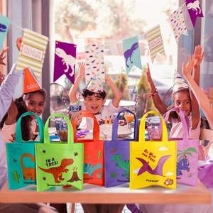 Bolsas de Tela No Tejida Personalizadas con Logotipo, Ecológicas, para Regalos, Dulces, Decoración de Cumpleaños con Dinosaurios, para Niñas y Niños - Product Image 6