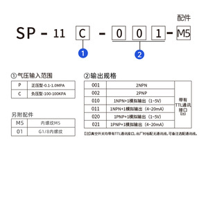 ชินยี ยูกิมาซุ สวิตช์วัดแรงดัน SP 0.1-1.0MPa แรงดันบวกและลบ 2PNP เอาท์พุต IP65 การทดสอบแรงดันบรรยากาศ - Product Image 1