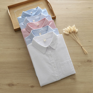 เสื้อเชิ้ตผู้หญิงติดกระดุม-เสื้อเชิ้ตลายทางแขนยาวลำลองฤดูใบไม้ผลิ/ฤดูร้อนระบายอากาศได้ดีป้องกันริ้วรอยแฟชั่น - Product Image 4