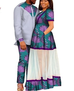 High Quality Pure Cotton Wax Dyed African Ethnic Print Couple Suit <strong>for</strong> <strong>Men</strong>+women's Dress Long <strong>Skirt</strong> - Product Image 1