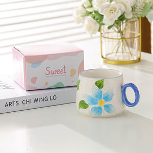 Tazza da <span class=keywords><strong>Caffè</strong></span> in Ceramica a Forma di Pianta con Piattino, Tazza Decorativa per Interni - Product Image 3