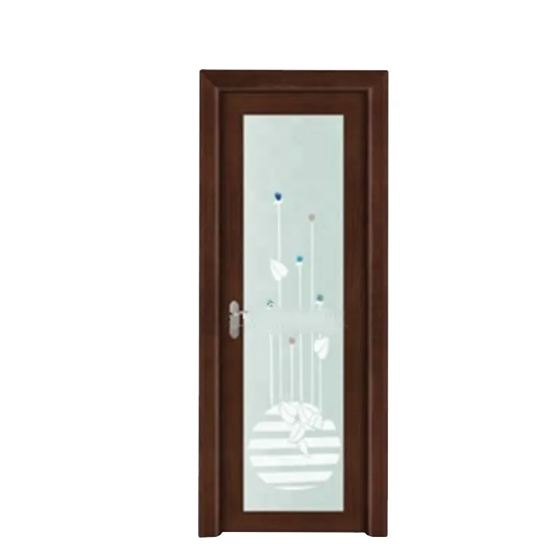 Vendita calda stile moderno personalizzato in lega di alluminio porta a battente in vetro bagno wc porta interna in alluminio