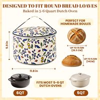 Organische linnen bijenwas broodzak voor zuurdesembrood & zelfgebakken brood, herbruikbare ronde opbergzak voor ronde broden, boule broden