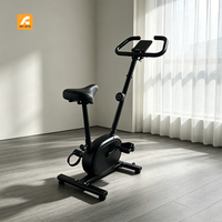 Vélo d'exercice vertical à résistance magnétique avec design silencieux, surveillance de la fréquence cardiaque et programmes d'entraînement pour la maison et le bureau