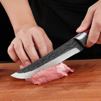 Couteau de boucher mongol en acier inoxydable forgé à la main pour trancher le porc, le bœuf et le mouton avec manche en bois pour couper les os