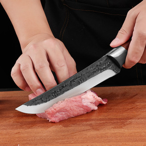 Couteau de <span class=keywords><strong>boucher</strong></span> mongol en acier inoxydable forgé à la main pour trancher <span class=keywords><strong>le</strong></span> porc, <span class=keywords><strong>le</strong></span> bœuf et <span class=keywords><strong>le</strong></span> mouton avec manche en bois pour couper les os - Product Image 2