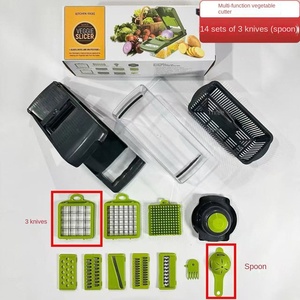 Phụ Kiện Nhà Bếp Đa Chức Năng Rau Chopper 14 Trong 1 Hành Tây Chopper Khoai Tây Waffle Khoai Tây Chiên Dicer Cutter PP Rau Chopper - Product Image 6