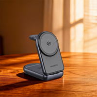 Chargeur sans fil pliable 3-en-1, fin et portable, station de charge sans fil ultra-rapide 25W