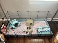 Cage en fil métallique portable et écologique pour cochons d'Inde et lapins avec plateau en plastique, enclos de jeu pour chiots intérieur/extérieur