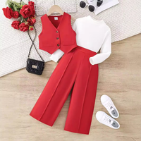 Ensemble Vêtements Quotidien Style Western pour Enfants Filles, Joli Costume de Mode pour Filles à Manches Longues + Pantalon Large Ample, Ensemble Fille Enfant 10 Ans
