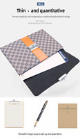 Porte-documents pour ordinateur portable en cuir PU lisse marron durable personnalisé, grande capacité, style coréen, design imperméable pour usage professionnel