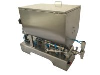 Mesin Pengisi Piston Pneumatik 120L untuk Pasta, Kecap/Mayones/Selai/Saus Cabai/Madu dengan Mixer dan Hopper Pemanas