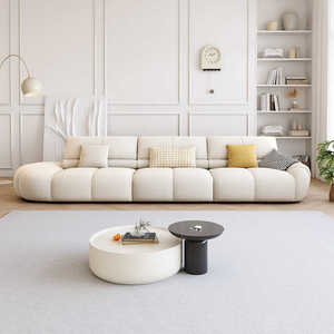 Sofá de Tela Pumpkin Puff, Estilo Retro Francés, Color Crema, para Apartamentos Pequeños, Nuevo Sofá Recto <span class=keywords><strong>Verde</strong></span> para Sala de Estar - Product Image 3
