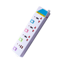 Regleta de Enchufes Industrial de Latón IP44 con Logotipo Personalizado, 3 Tomas de Corriente, 2 Puertos USB, 1 Puerto Tipo C, Interruptores Individuales de Color, 10A