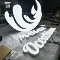 Lettres rétroéclairées en acier inoxydable personnalisées, enseigne LED à canal inversé pour la publicité, logo d'entreprise, façade intérieure, étanche IP65