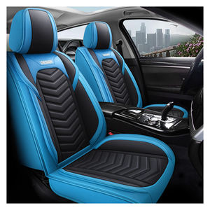 Sarung jok mobil vinil mewah Pvc mewah Universal Deluxe Set lengkap, kantong udara kompatibel, bernapas, cocok untuk mobil, truk, SUV - Product Image 1