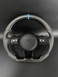 Volant en cuir et fibre de carbone véritable avec LED pour <span class=keywords><strong>Golf</strong></span> 8 GTI <span class=keywords><strong>2020</strong></span>, compatible avec <span class=keywords><strong>Golf</strong></span> MK8 GTI R GTE <span class=keywords><strong>GTD</strong></span> Jetta Passat CC - Product Image 6
