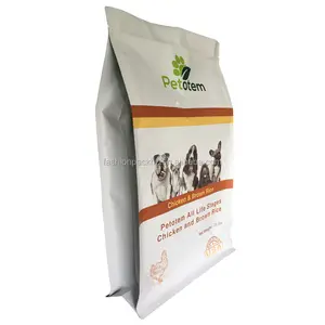 Fashion Pack vente en gros de papier d'aluminium à fond plat sac de friandises congelées pour chiens avec fermeture à glissière refermable