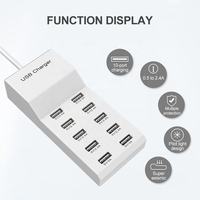 Chargeur de prise de station de charge USB multifonctionnel 10 ports pour téléphone portable avec prise US EU