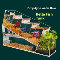 Aquarium de bureau écologique en acrylique créatif, petit, multi-grilles, auto-circulant, zone d'isolement, boîte écologique sans eau