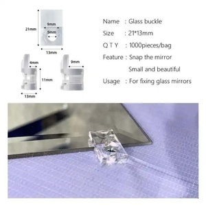 Clips de miroir de 6mm 3mm Kit de suspension murale cintres boucle de miroir en plastique pour fixer la <span class=keywords><strong>porte</strong></span> d'armoire de miroir - Product Image 2