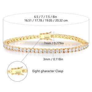 Pulsera de tenis de cobre con circonitas de 2 mm a 7 mm - Product Image 3